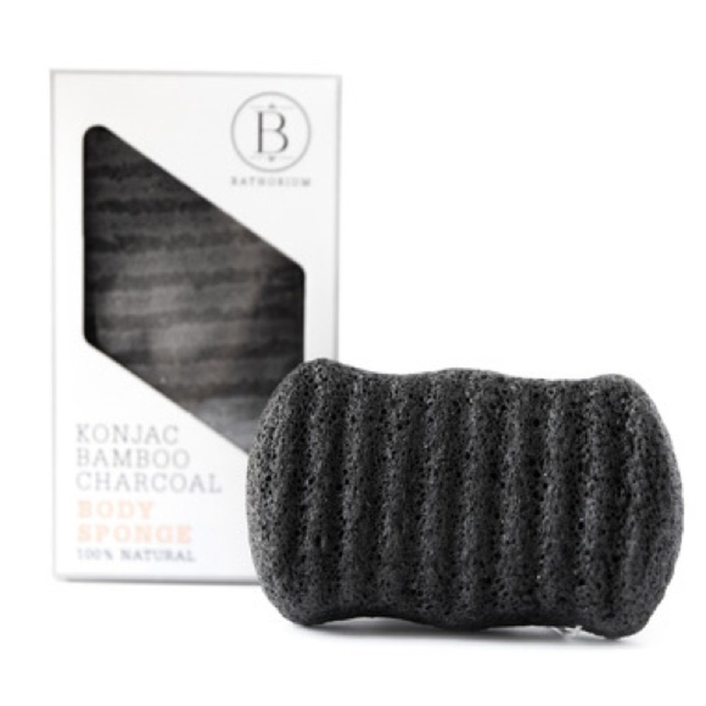Bathorium Bamboo Charcoal Konjac Face & Body Sponge | NWT